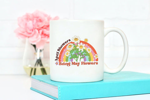 April Showers Bring May Flowers, Retro Spring PNG Sublimation CraftLabSVG 