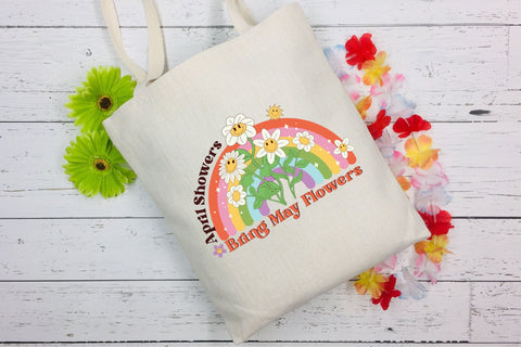 April Showers Bring May Flowers, Retro Spring PNG Sublimation CraftLabSVG 