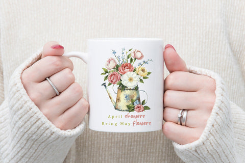 April Showers Bring May Flowers Sublimation Sublimation CraftLabSVG 
