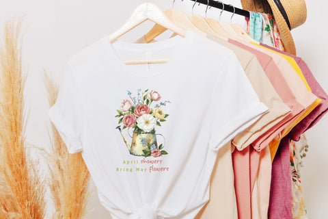 April Showers Bring May Flowers Sublimation Sublimation CraftLabSVG 