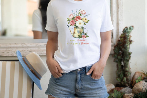 April Showers Bring May Flowers Sublimation Sublimation CraftLabSVG 