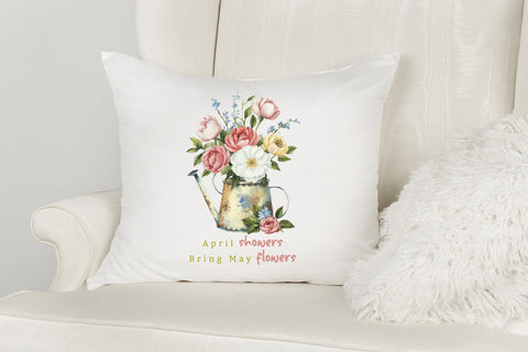 April Showers Bring May Flowers Sublimation Sublimation CraftLabSVG 