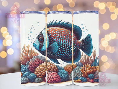 Aquarium Tumbler Wrap, 20oz Skinny Tumbler Sublimation Design, Instant Download, Straight & Tapered Tumbler Wrap, Underwater Ocean Fish PNG Sublimation SvggirlplusArt 