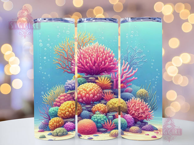 Aquarium Tumbler Wrap, 20oz Skinny Tumbler Sublimation Design, Instant Download, Straight & Tapered Tumbler Wrap, Underwater Ocean Fish PNG Sublimation SvggirlplusArt 