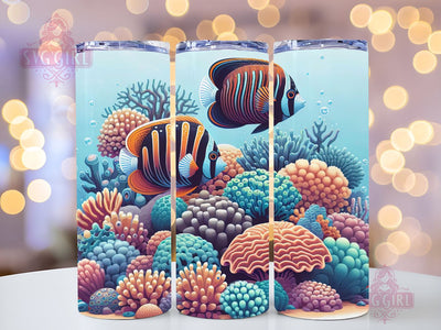 Aquarium Tumbler Wrap, 20oz Skinny Tumbler Sublimation Design, Instant Download, Straight & Tapered Tumbler Wrap, Underwater Ocean Fish PNG Sublimation SvggirlplusArt 