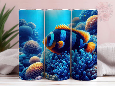 Aquarium Tumbler Wrap, Underwater Ocean Fish PNG, Instant Digital Download PNG, Straight & Tapered Tumbler Wrap PNG Sublimation Li Zamperini 