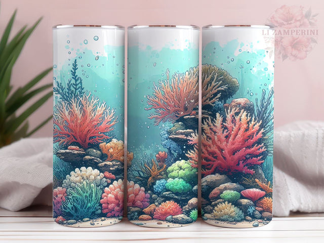 Aquarium Tumbler Wrap, Underwater Ocean Fish PNG, Instant Digital Download PNG, Straight & Tapered Tumbler Wrap PNG Sublimation Li Zamperini 