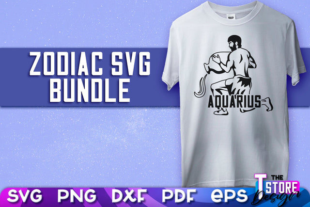 Aquarius SVG Design | Astrology | SVG Design | Zodiac SVG v.2 SVG The T Store Design 