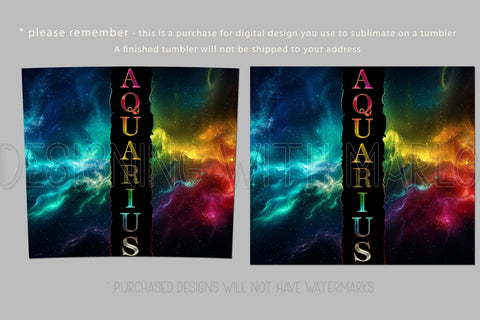 Aquarius Tumbler, Zodiac Tumbler, 20 oz Skinny Tumbler Wrap, Sublimation Sublimation Designing with Marlo 