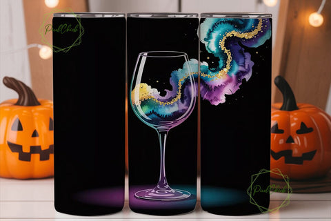Aquarius Wine Glass 20oz Tumbler Wrap Sublimation PixelChick 