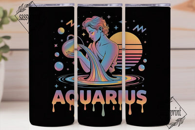 Aquarius Zodiac 20oz Tumbler Wrap Sublimation sassyprint 