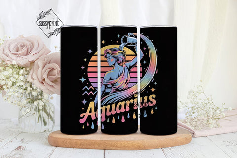 Aquarius Zodiac 20oz Tumbler Wrap Sublimation sassyprint 