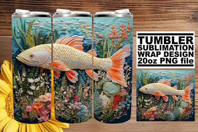 Aquatic Adventure Tumbler Wrap Design Sublimation afrosvg 