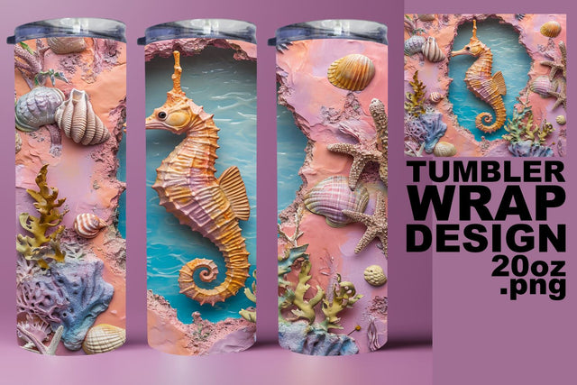 Aquatic Ambiance Tumbler Wrap - Sublimation 20oz Sublimation afrosvg 