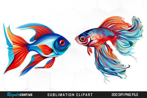 Aquatic Animals Watercolor Clipart Bundle Sublimation Regulrcrative 