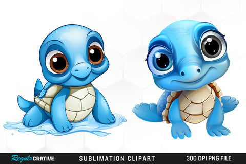 Aquatic Animals Watercolor Clipart Bundle Sublimation Regulrcrative 