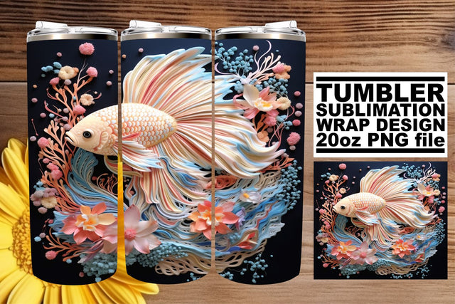 Aquatic Beauty Tumbler Wrap Design Sublimation afrosvg 