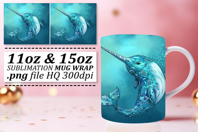 Aquatic Creatures Sublimation Wrap, Vibrant Coastal Sea Life Mug Art Sublimation afrosvg 