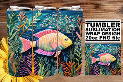 Aquatic Dreams Tumbler Wrap Design Sublimation afrosvg 