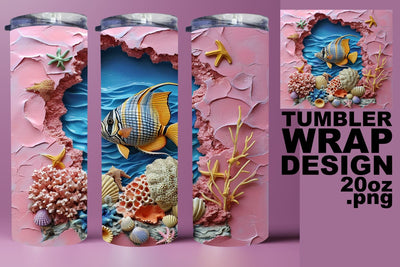Aquatic Wonderland Tumbler Wrap - Sublimation 20oz Sublimation afrosvg 