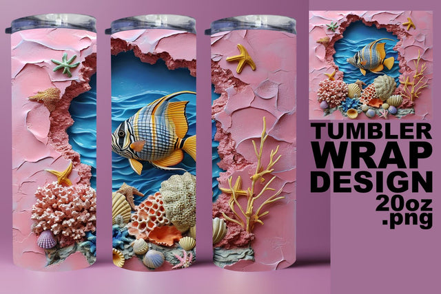 Aquatic Wonderland Tumbler Wrap - Sublimation 20oz Sublimation afrosvg 
