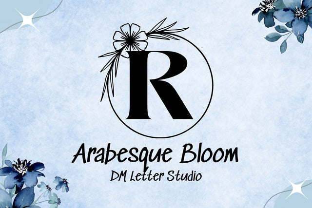 Arabesque Bloom Monogram Font Dm Letter Studio 
