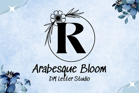 Arabesque Bloom Monogram Font Dm Letter Studio 