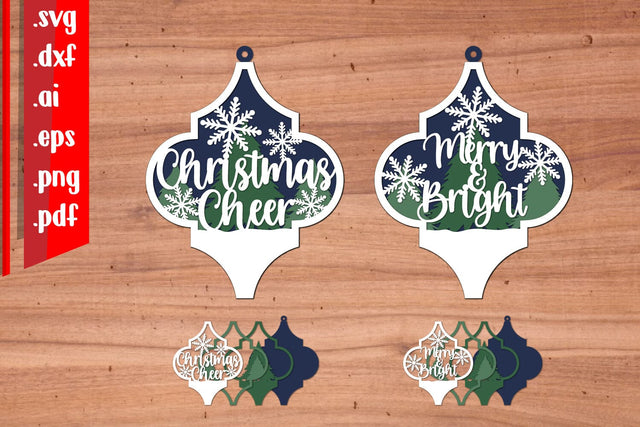 Arabesque Christmas Ornament Layered 4 3D Paper zafrans studio 