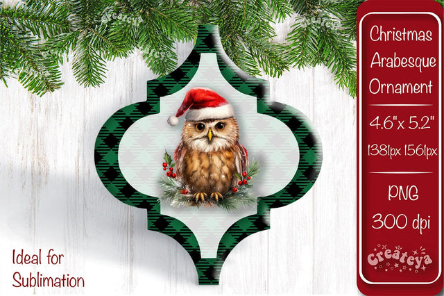 Arabesque tiles Christmas ornament Sublimation Watercolor Christmas Baby Animal PNG Sublimation Createya Design 