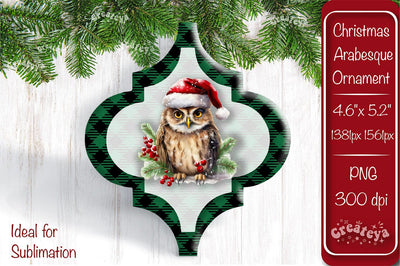 Arabesque tiles Christmas ornament Sublimation Watercolor Christmas Baby Animal PNG Sublimation Createya Design 