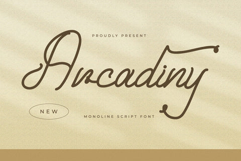 Arcadiny - Monoline Script Font Font Letterena Studios 