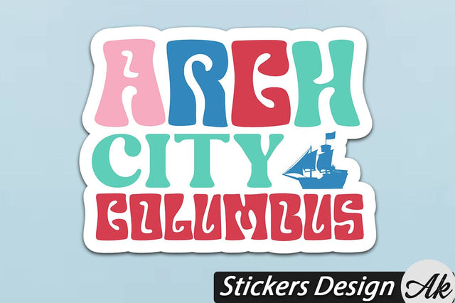 Arch city Columbus Stickers Design SVG akazaddesign 