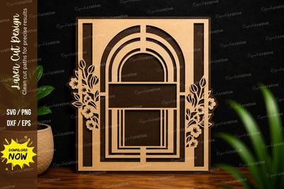 Arch Floral Border Laser Cut SVG SVG Regulrcrative 