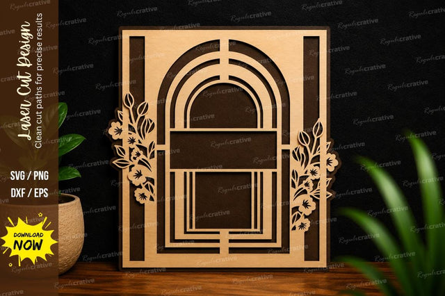 Arch Floral Border Laser Cut SVG SVG Regulrcrative 
