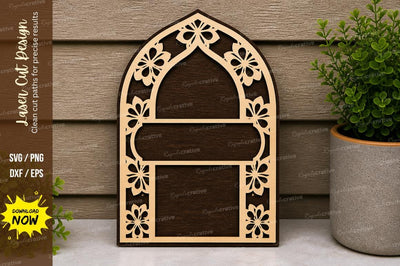 Arch Floral Frame laser Cut svg Cutting file SVG Regulrcrative 