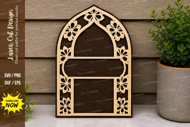 Arch Floral Frame laser Cut svg Cutting file SVG Regulrcrative 