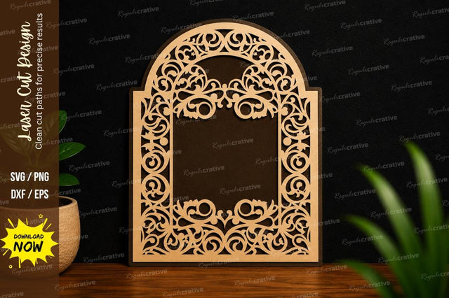 Arch Floral Frame Laser Cut SVG SVG Regulrcrative 