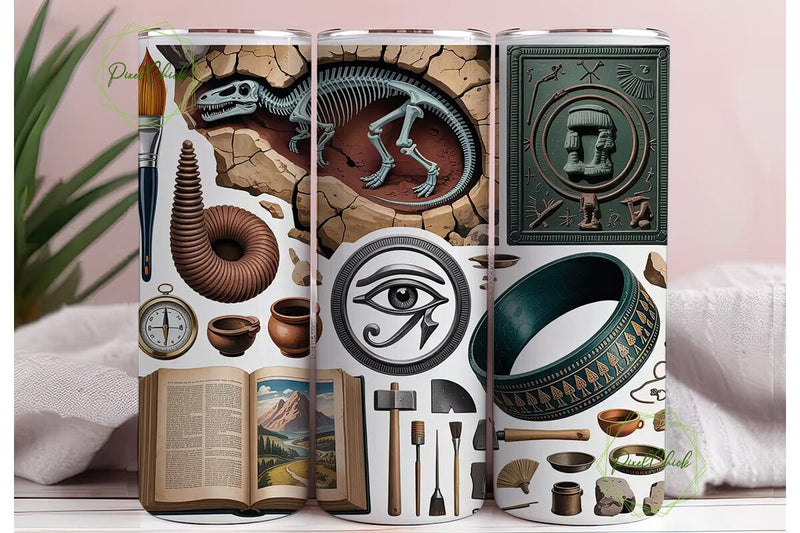 Archaeology Tools Tumbler Wrap PNG Sublimation PixelChick 