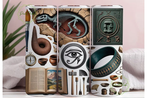 Archaeology Tools Tumbler Wrap PNG Sublimation PixelChick 