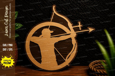 Archer Bow Hunter Laser Cut Svg Design SVG Regulrcrative 