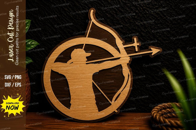 Archer Bow Hunter Laser Cut Svg Design SVG Regulrcrative 