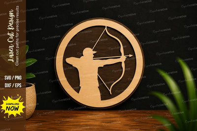 Archer Bow Hunter Silhouette Laser Cut SVG File SVG Regulrcrative 