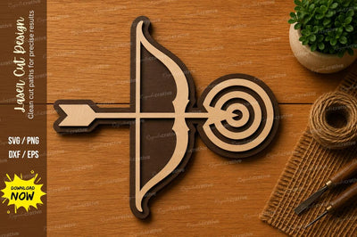 Archery Bow and Arrow Target Laser Cut SVG File SVG Regulrcrative 