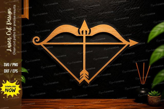Archery Bow Symbol Laser Cut Svg Design SVG Regulrcrative 
