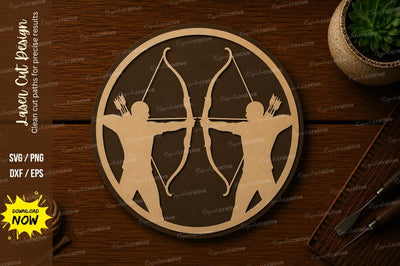 Archery Couple Silhouette Laser Cut SVG File SVG Regulrcrative 