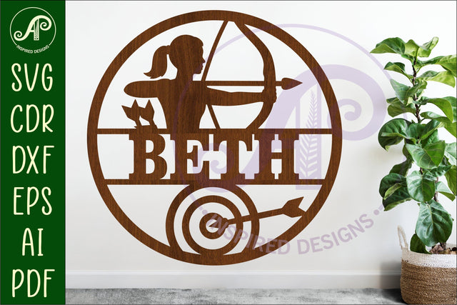Archery female name wall art sign SVG APInspireddesigns 