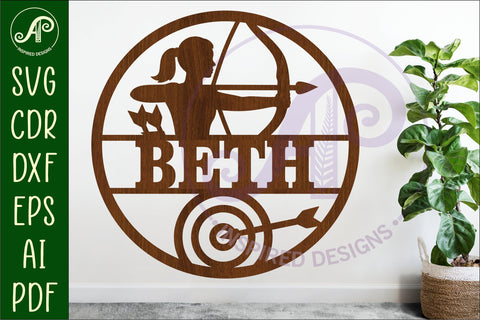 Archery female name wall art sign SVG APInspireddesigns 