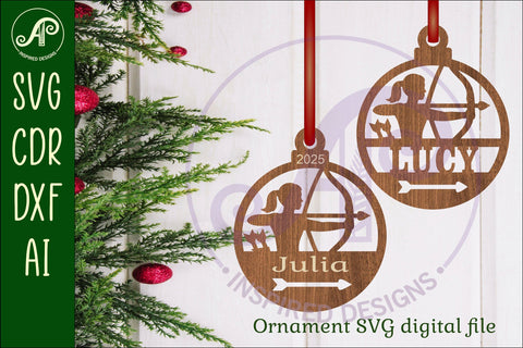 Archery female personalized Christmas Ornament SVG SVG APInspireddesigns 