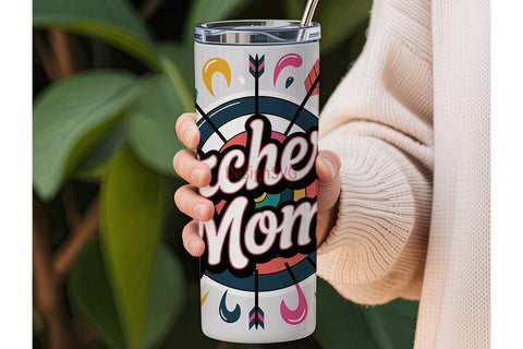 Archery Mom 20oz Tumbler Wrap Sublimation DesignSVG 