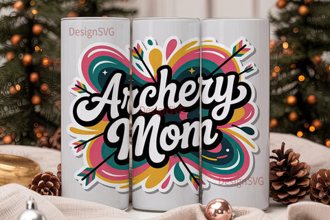 Archery Mom 20oz Tumbler Wrap Sublimation DesignSVG 